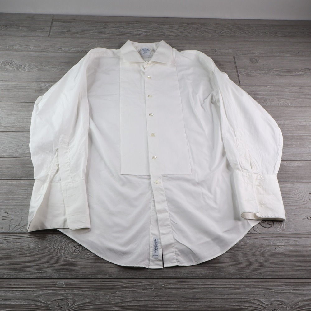 Brooks Brothers Bib French Cuff Dress Shirt Men's 17.5-33 White